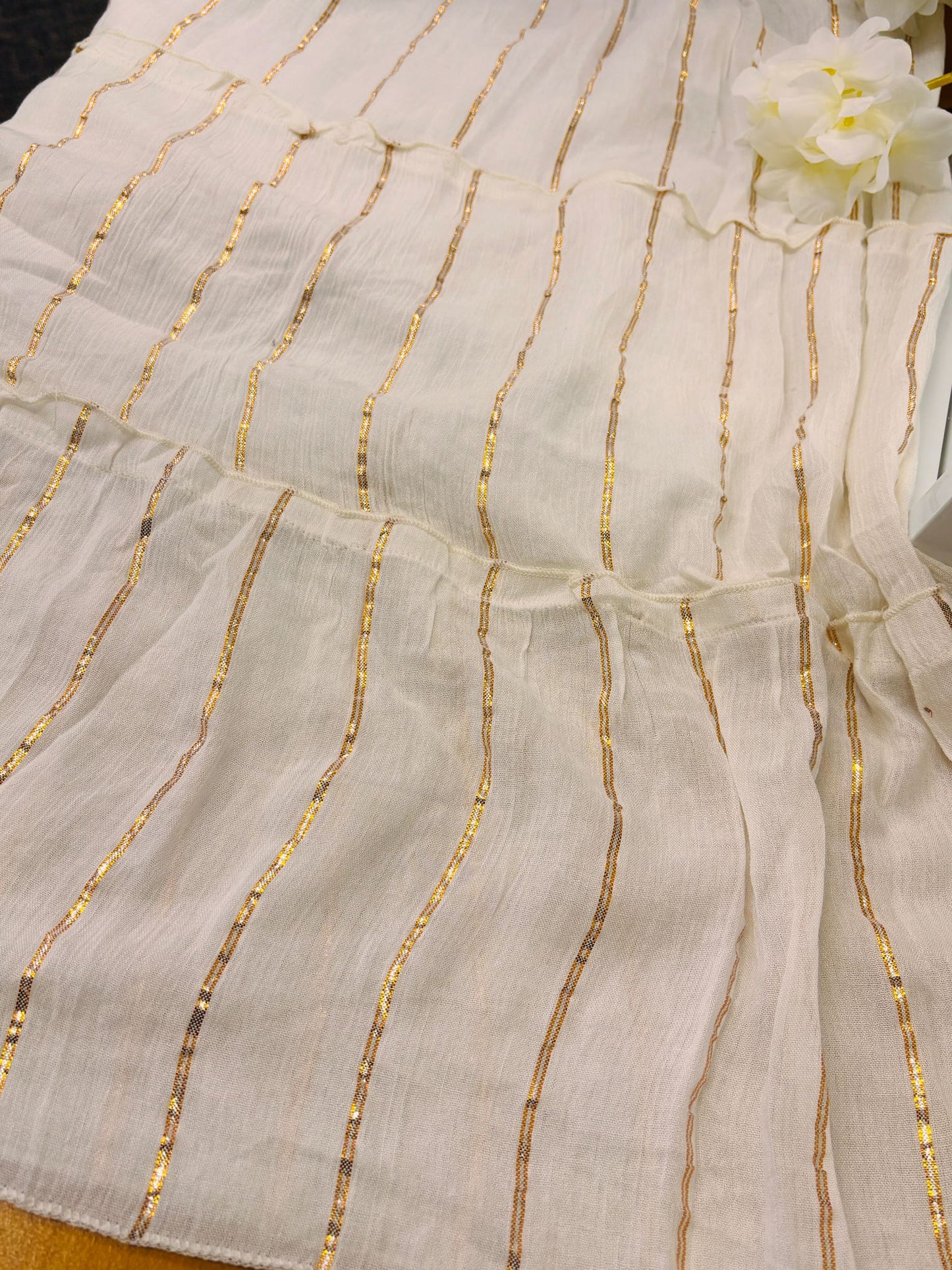Soft Canary Light Yellow Cotton Long Dress – Bust 42” | Length 54” Elastic Waist