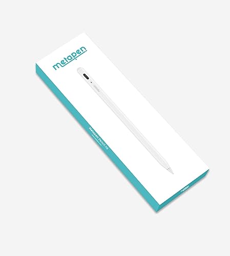 Metapen Pencil A8 Compatible iPad 2X Faster Charge, Palm Rejection, Tilt Sensitivity Stylus Pen Compatible Apple iPad/ Pro 12.9/11/13 Inch, iPad Air 3-6, iPad Mini 5/6