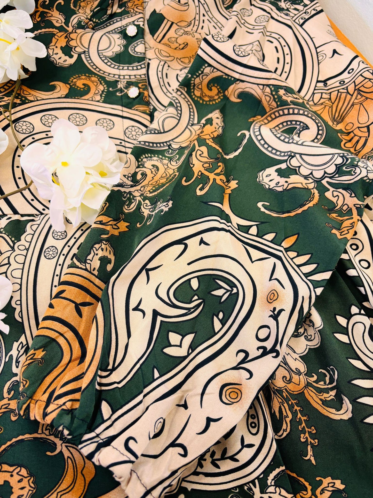 Summer Print Long Sleeve & Long Dress with New Fashion Style