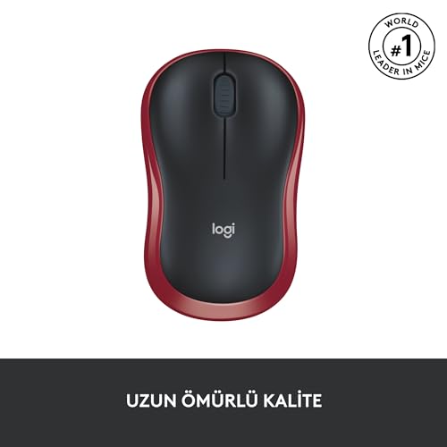 Logitech M185 Wireless Mouse, 2.4GHz with USB Mini Receiver, 12-Month Battery Life, 1000 DPI Optical Tracking, Ambidextrous, Compatible with PC, Mac, Laptop - Grey