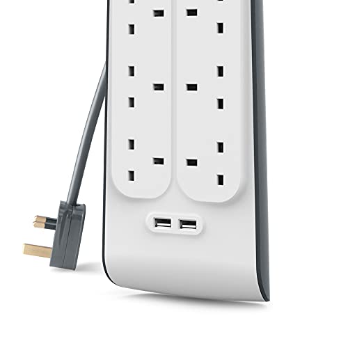 Belkin Surge Protected Extension Lead – 8 Sockets + 2 USB Ports (2.4A), 2m Cable