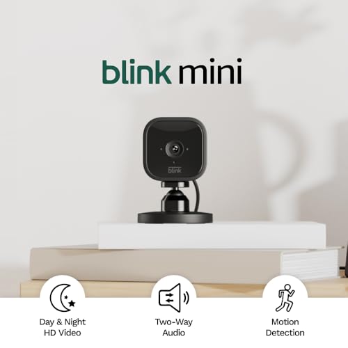 Blink Mini | Indoor plug-in pet security camera, 1080p HD day and night video, motion detection, two-way audio, easy setup, Alexa enabled — 1 camera