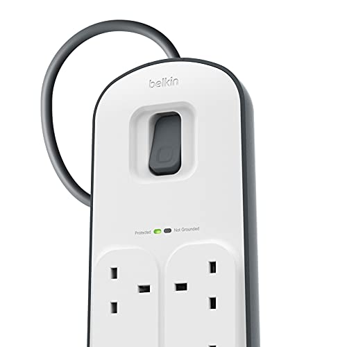 Belkin Surge Protected Extension Lead – 8 Sockets + 2 USB Ports (2.4A), 2m Cable