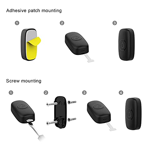 SECRUI Wireless Doorbell – Plug-in, Waterproof, Battery-Operated with 1000ft Range, 58 Chimes & 5 Volume Levels, LED Light, Easy Install (Black)