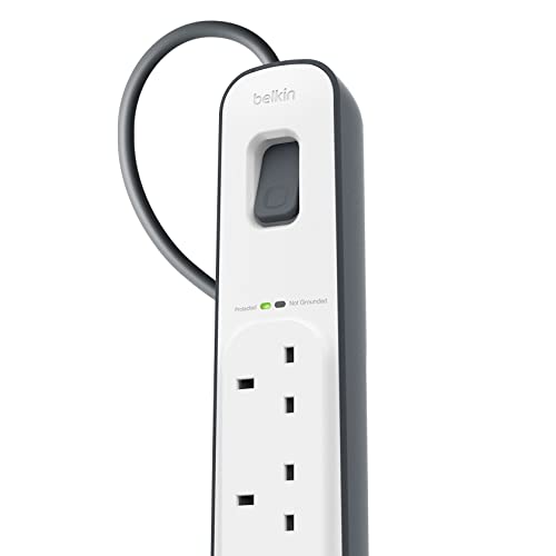 Belkin Surge Protected Extension Lead – 8 Sockets + 2 USB Ports (2.4A), 2m Cable