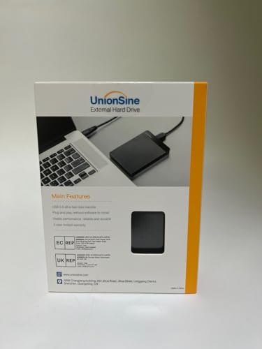 UnionSine External Hard Drive 500GB Ultra Slim Portable USB 3.0 HDD StorageCompatible for PC,Mac, Laptop, Xbox, Xbox one
