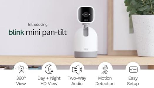 Blink Mini | Indoor plug-in pet security camera, 1080p HD day and night video, motion detection, two-way audio, easy setup, Alexa enabled — 1 camera