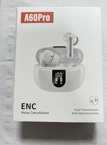 Wireless Earbuds,Earphones Bluetooth 5.3 in Ear with 4 Mic ENC Calls Noise Cancelling Wireless Headphones Mini LED Display HiFi Stereo 42H Playtime Bluetooth Earbuds Touch Control