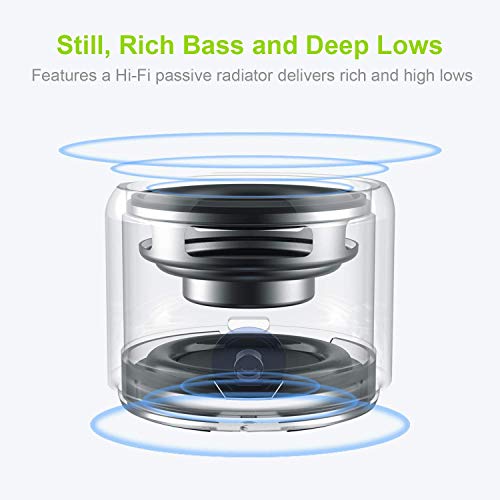 EWA A106 Pro Wireless Mini Bluetooth Speaker with Travel Case – IP67 Waterproof, Custom Bass Radiator, Portable & Loud (Black)