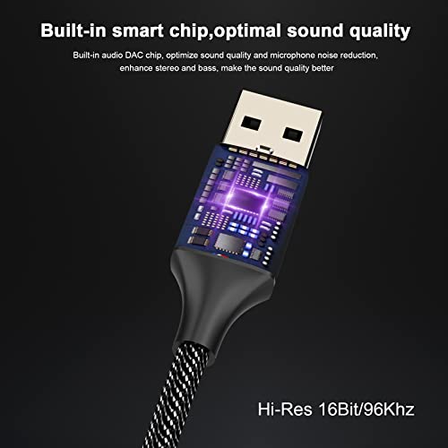 MOSWAG USB to 3.5mm Jack Audio Adapter,External Sound Card USB-with 3.5mm Aux Stereo Converter Compatible with Headset,PC,Laptop,Linux,Desktops