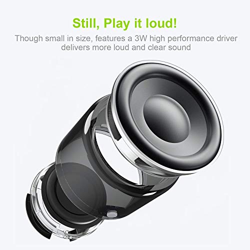 EWA A106 Pro Wireless Mini Bluetooth Speaker with Travel Case – IP67 Waterproof, Custom Bass Radiator, Portable & Loud (Black)