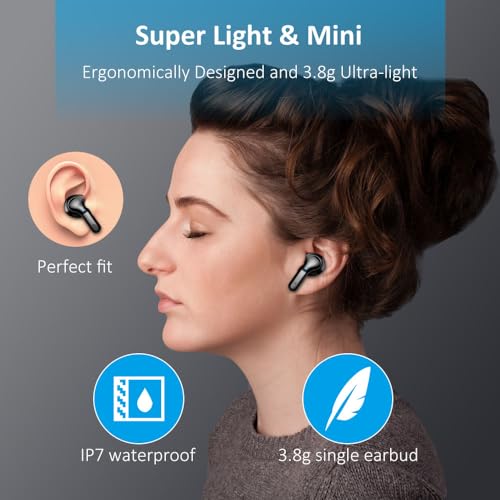 Wireless Earbuds, Bluetooth 5.3 Headphones 2024 .ENC Noise Cancelling Mic Ear buds, 40H Deep Bass Wireless Waterproof Bluetooth Earphones