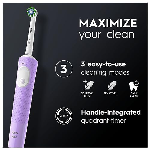Oral-B Vitality Pro Electric Toothbrushes For Adults, Gifts For Him / Her, 1 Handle, 2 Toothbrush Heads, 3 Brushing Modes Including Sensitive Plus, 2 Pin UK Plug, Black