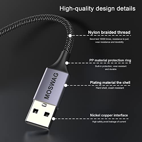 MOSWAG USB to 3.5mm Jack Audio Adapter,External Sound Card USB-with 3.5mm Aux Stereo Converter Compatible with Headset,PC,Laptop,Linux,Desktops