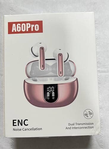Wireless Earbuds,Earphones Bluetooth 5.3 in Ear with 4 Mic ENC Calls Noise Cancelling Wireless Headphones Mini LED Display HiFi Stereo 42H Playtime Bluetooth Earbuds Touch Control