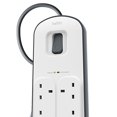 Belkin Surge Protected Extension Lead – 8 Sockets + 2 USB Ports (2.4A), 2m Cable