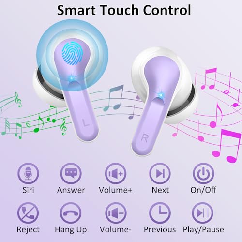 Wireless Earbuds, Bluetooth 5.3 Headphones 2024 .ENC Noise Cancelling Mic Ear buds, 40H Deep Bass Wireless Waterproof Bluetooth Earphones