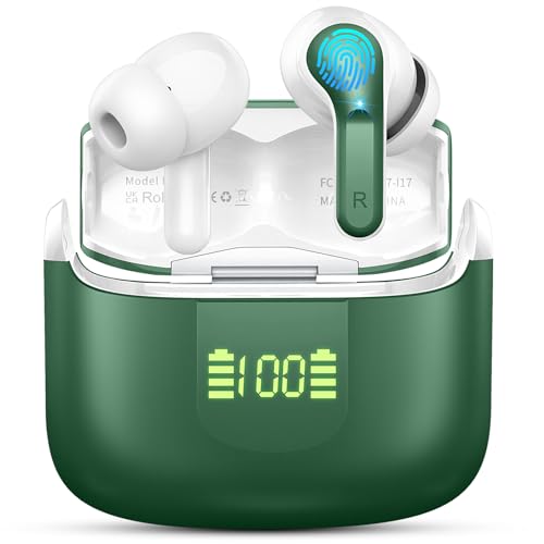 Wireless Earbuds, Bluetooth 5.3 Headphones 2024 .ENC Noise Cancelling Mic Ear buds, 40H Deep Bass Wireless Waterproof Bluetooth Earphones