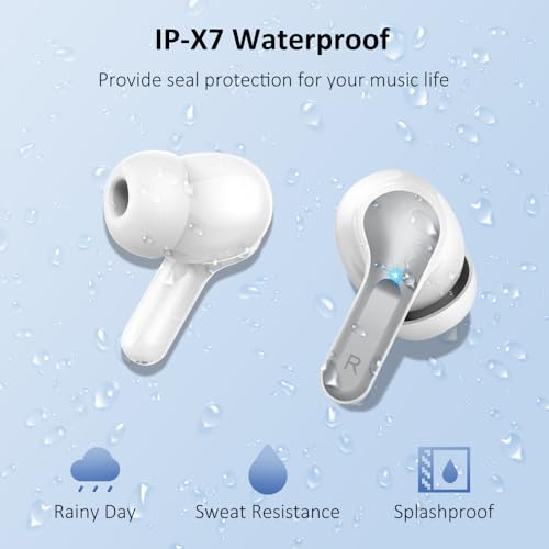 Wireless Earbuds, Bluetooth 5.3 Headphones 2024 .ENC Noise Cancelling Mic Ear buds, 40H Deep Bass Wireless Waterproof Bluetooth Earphones