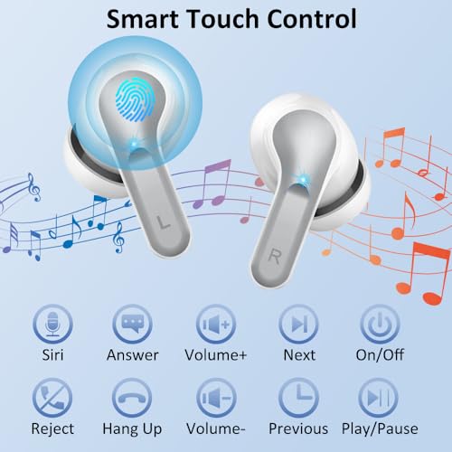 Wireless Earbuds, Bluetooth 5.3 Headphones 2024 .ENC Noise Cancelling Mic Ear buds, 40H Deep Bass Wireless Waterproof Bluetooth Earphones
