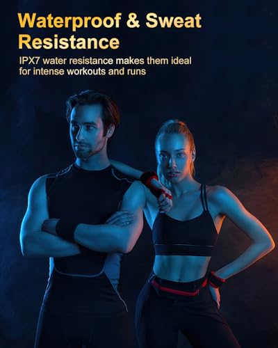 Jesebang Wireless Earbuds Bluetooth 5.3 – HiFi Stereo Sound with ENC Mic, Sport Ear Hooks, 40H Playtime, Dual LED Display
