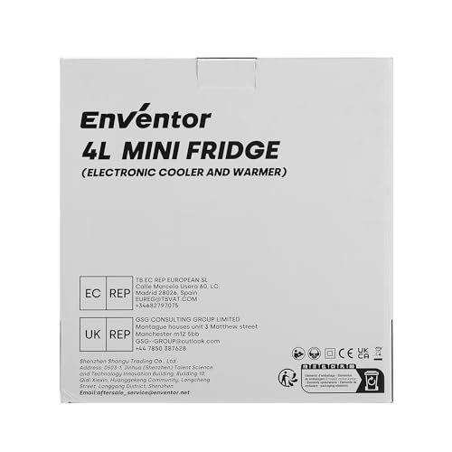 Enventor 4L Mini Fridge – LED Mirror Skincare Cooler & Warmer, AC/DC, Portable Cosmetic Fridge for Home, Car & Travel (Pink)