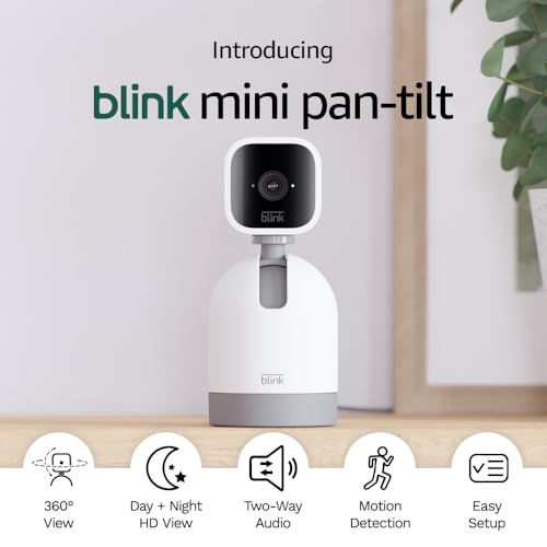Blink Mini | Indoor plug-in pet security camera, 1080p HD day and night video, motion detection, two-way audio, easy setup, Alexa enabled — 1 camera