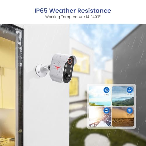 Aiwit 1080p Wireless Security Camera, Indoor/Outdoor Surveillance Bullet Cam, Live View, AI Human Detection, Night Vision, 2-Way Audio, IP65 Waterproof, Cloud Storage