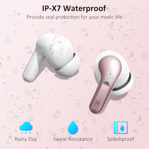 Wireless Earbuds, Bluetooth 5.3 Headphones 2024 .ENC Noise Cancelling Mic Ear buds, 40H Deep Bass Wireless Waterproof Bluetooth Earphones