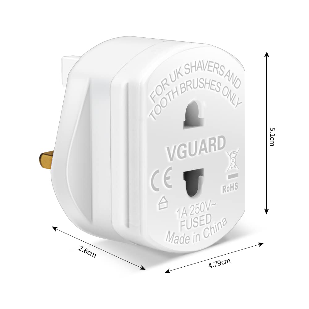 Tusreda UK to European Plug Adapter – USB-C Fast Charger, Grounded Type E/F Travel Adapter for Spain, France, Germany & More