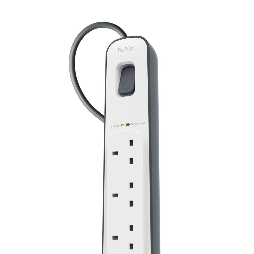 Belkin Surge Protected Extension Lead – 8 Sockets + 2 USB Ports (2.4A), 2m Cable