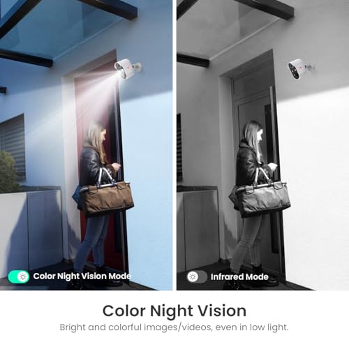 Aiwit 1080p Wireless Security Camera, Indoor/Outdoor Surveillance Bullet Cam, Live View, AI Human Detection, Night Vision, 2-Way Audio, IP65 Waterproof, Cloud Storage