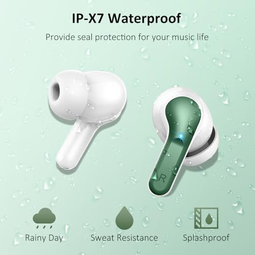 Wireless Earbuds, Bluetooth 5.3 Headphones 2024 .ENC Noise Cancelling Mic Ear buds, 40H Deep Bass Wireless Waterproof Bluetooth Earphones