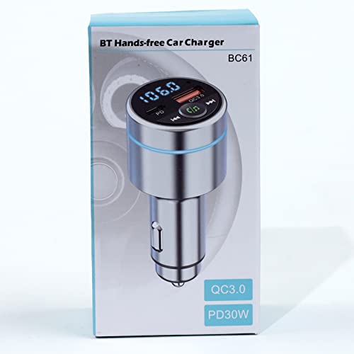 Bluetooth Car Adapter 5.3, Mohard All-Metal PD 30W & QC3.0 18W Fast Car Charger, Wireless FM Radio Car Kit FM Transmitter for Car,Noise Cancelling Hands-Free Call