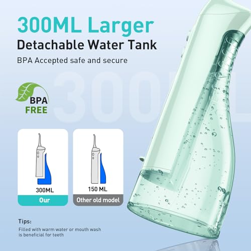 COSLUS Cordless Water Dental Flosser – Portable Rechargeable Oral Irrigator, Waterproof Teeth Cleaner for Braces, Travel & Home