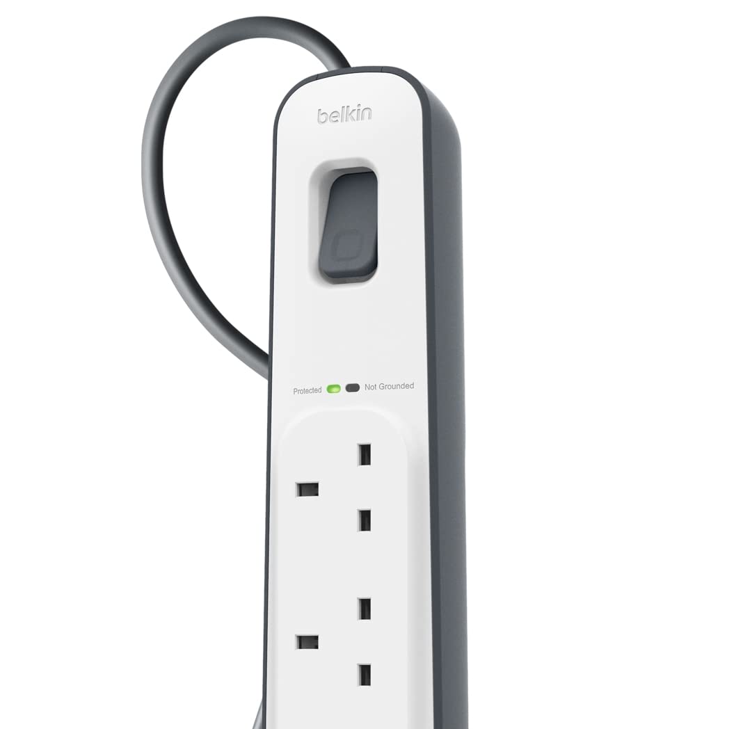 Belkin Surge Protected Extension Lead – 8 Sockets + 2 USB Ports (2.4A), 2m Cable