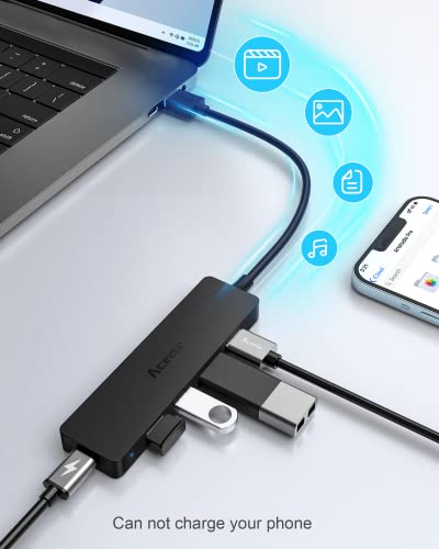 Aceele USB Hub 3.0 with 4ft Long USB Extension Cable, Splitter 4 Port with 5Gbps Data Transfer, Extender for Laptop, Desktop PC, MacBook