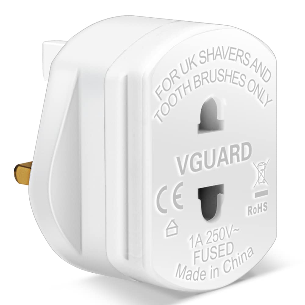 Tusreda UK to European Plug Adapter – USB-C Fast Charger, Grounded Type E/F Travel Adapter for Spain, France, Germany & More