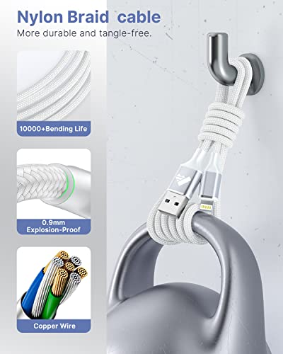 Aioneus iPhone Charger Cable 2M, MFi Certified Lightning Fast Charging Cable Lead Nylon Lightning to USB Cable for iPhone 14 13 12 11 Pro Max XS XR X 8 7 6 Plus 5 SE