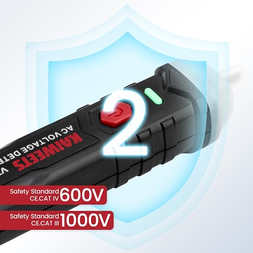 KAIWEETS Electrical Tester Pen – Non-Contact Voltage Detector with Buzzer Alarm, LED Indicator & Wire Breakpoint Finder