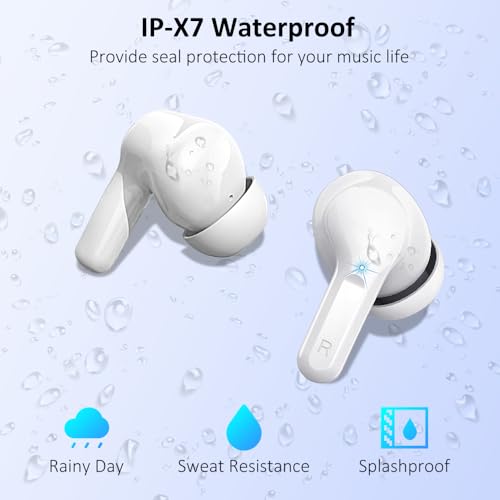 Wireless Earbuds, Bluetooth 5.3 Headphones 2024 .ENC Noise Cancelling Mic Ear buds, 40H Deep Bass Wireless Waterproof Bluetooth Earphones