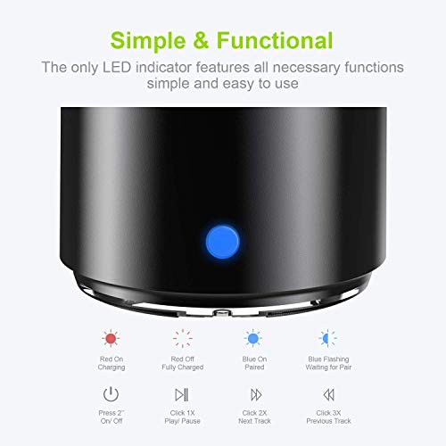 EWA A106 Pro Wireless Mini Bluetooth Speaker with Travel Case – IP67 Waterproof, Custom Bass Radiator, Portable & Loud (Black)