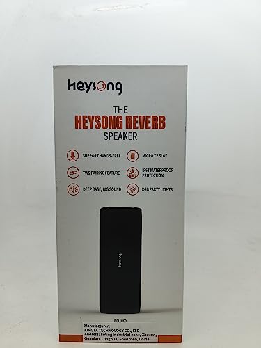 HEYSONG Portable Waterproof Bluetooth Speaker with LED Light – IPX7 Floating, Enhanced Bass, 40H Playtime, TF Card, True Wireless Stereo
