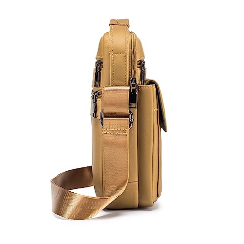 SPAHER Men Leather Handbags Shoulder Bags Messenger Business Crossbody Satchel Sling Waterproof Travel Bag Daily Man Gift with Adjustable Shoulder Strap