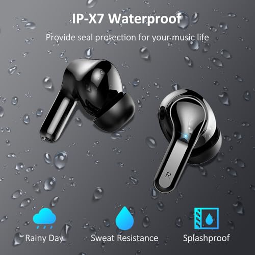 Wireless Earbuds, Bluetooth 5.3 Headphones 2024 .ENC Noise Cancelling Mic Ear buds, 40H Deep Bass Wireless Waterproof Bluetooth Earphones