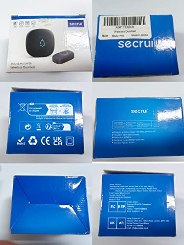 SECRUI Wireless Doorbell – Plug-in, Waterproof, Battery-Operated with 1000ft Range, 58 Chimes & 5 Volume Levels, LED Light, Easy Install (Black)