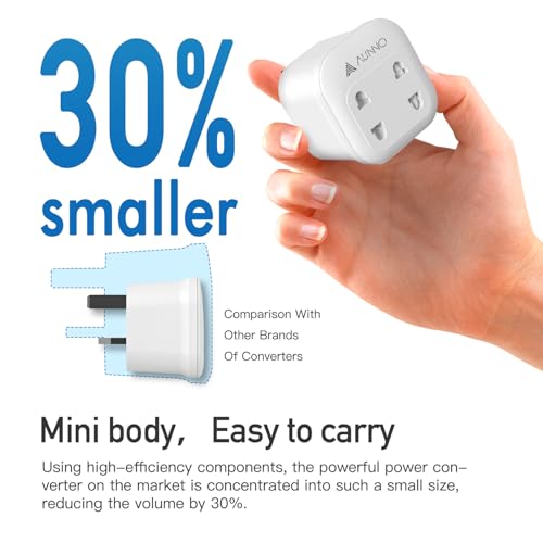 Double Shaver Plug Adaptor UK, 2 Way Plug Adapter for Bathroom Electric Razor and Electric Toothbrush etc, 2 Pin to 3 Pin Plug Adapter
