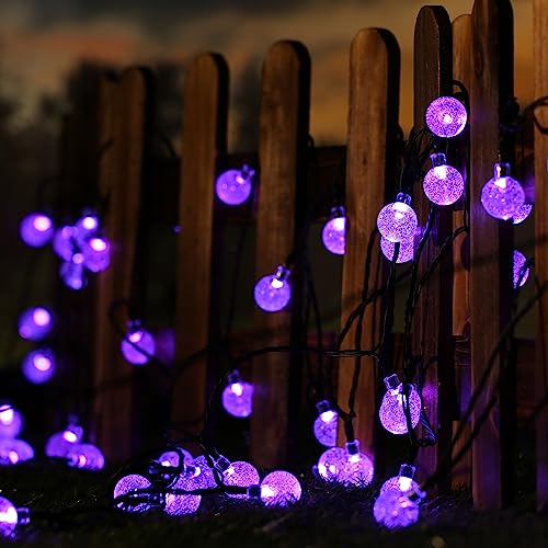 Solar Garden Lights Outdoor, 36ft 60 LED Solar String Lights Waterproof, Solar Powered Crystal Ball Indoor/Outdoor Fairy Lights Decorative Lights for Garden, Patio, Yard, Festival, Parties (White)