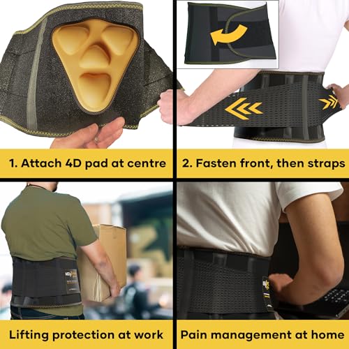 MEDiBrace Back Support Belt Back Brace for Lower Lumbar Pain Relief for Men and Women - Medical Grade Orthopaedic Waist Compression for Sciatica Nerve, Scoliosis