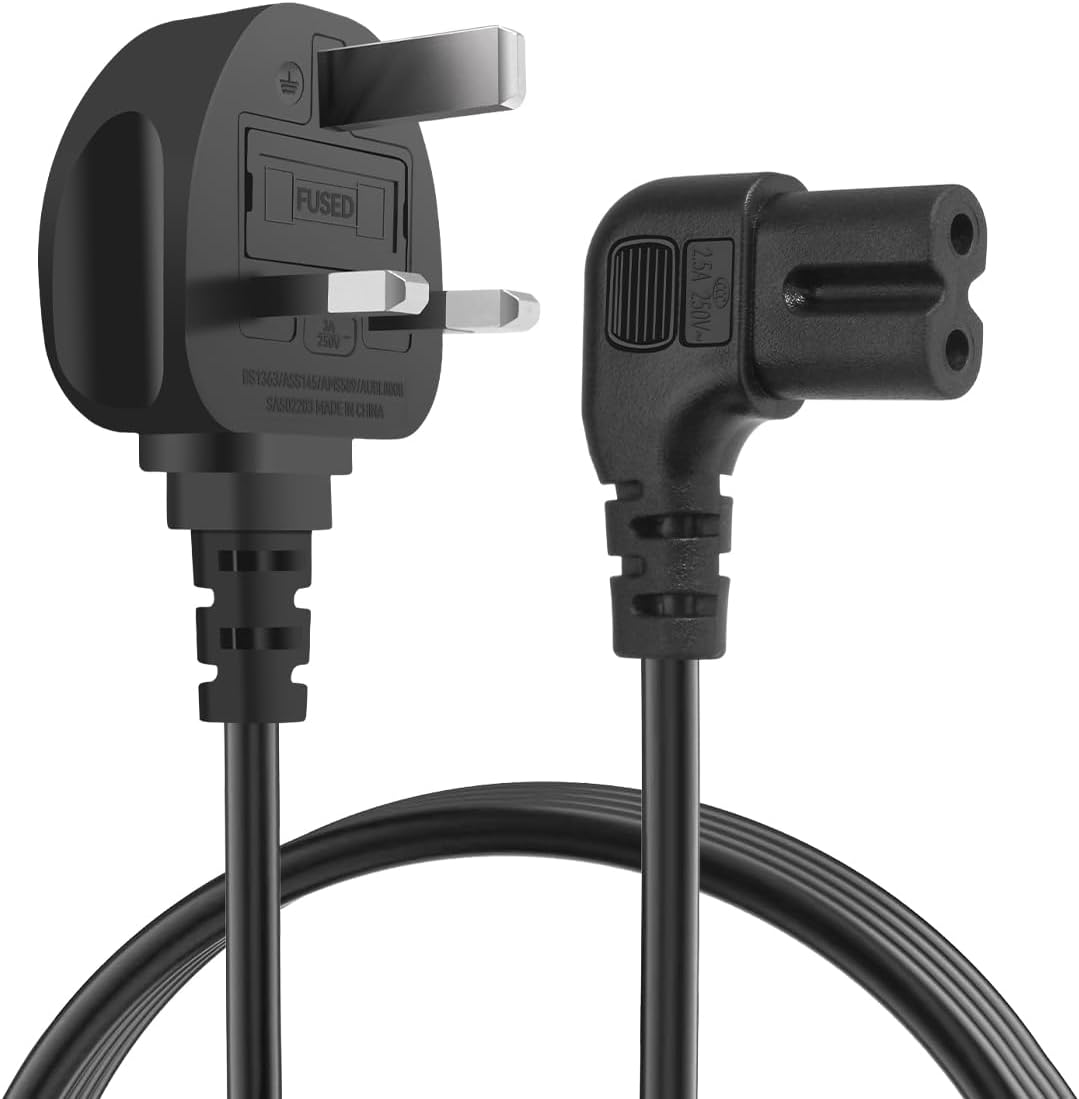Power Cable for Samsung TV,SHUOMAO 3M Right Angle Figure 8 Power Supply Wire Electrical Cord Compatible with Samsung, Lg,Panasonic,Hisense,Sharp,Hisense TV